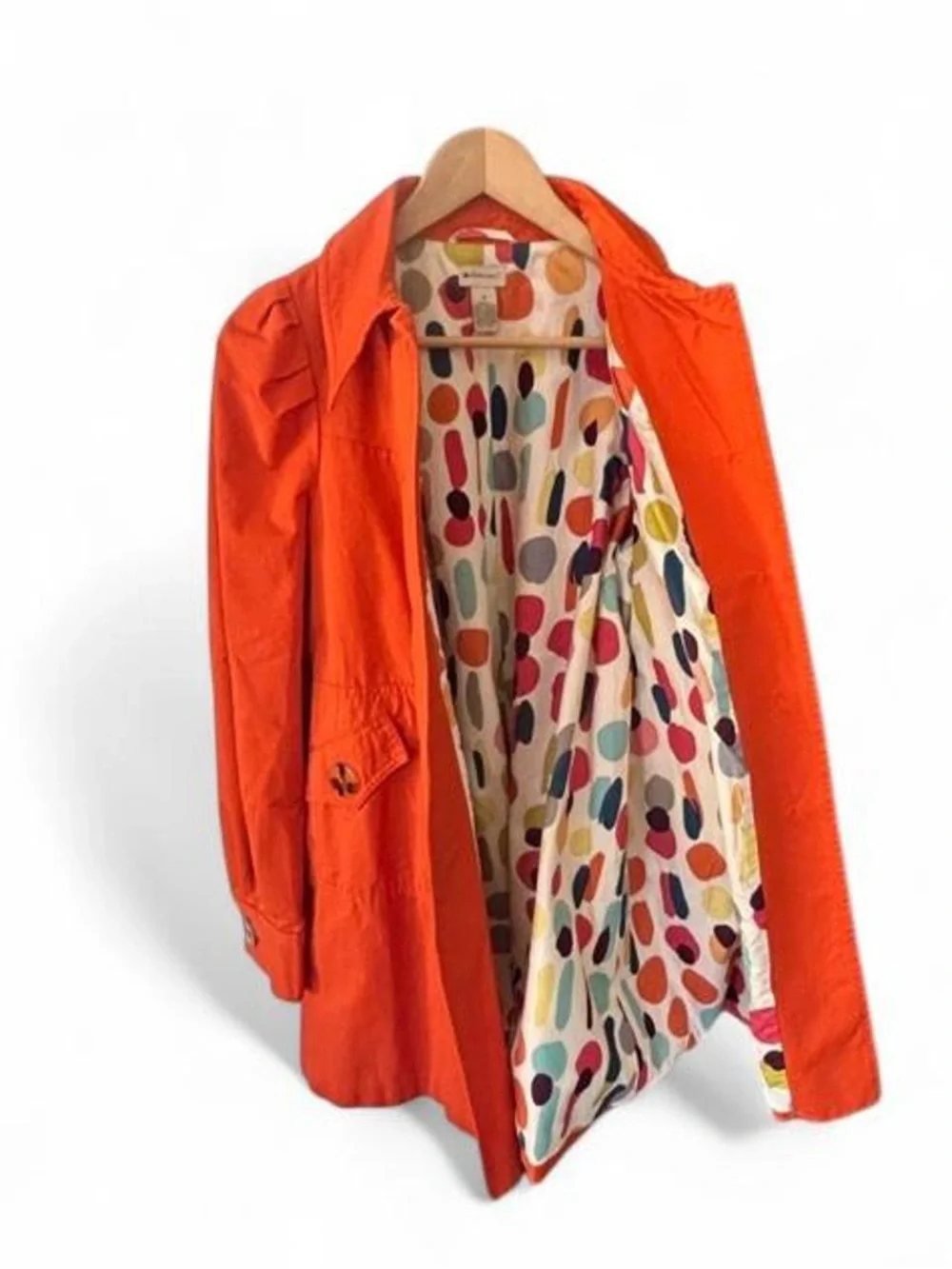 Elevenses Vibrant Orange Single-Breasted Trench Jacket